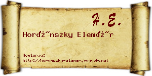 Horánszky Elemér névjegykártya