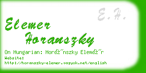 elemer horanszky business card